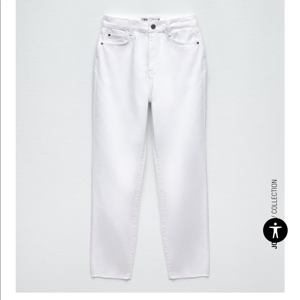 ZARA - White Mom Fit High Rise Jeans (NWT)
